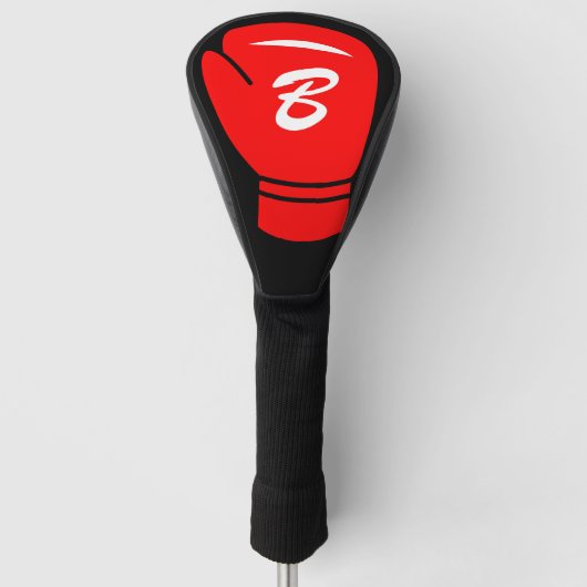 Rode bokshandschoen monogram aangepaste golf drive golfheadcover (Voorkant)