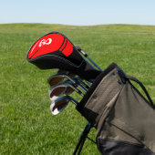Rode bokshandschoen monogram aangepaste golf drive golfheadcover (Insitu)