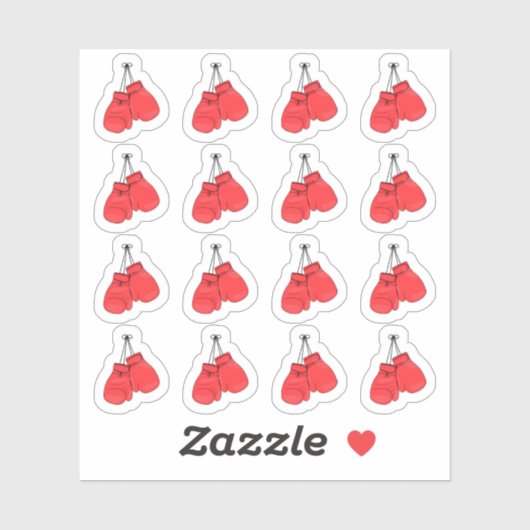 Rode Bokshandschoenen Sporttrainingsherinneringspl Sticker (Vel)