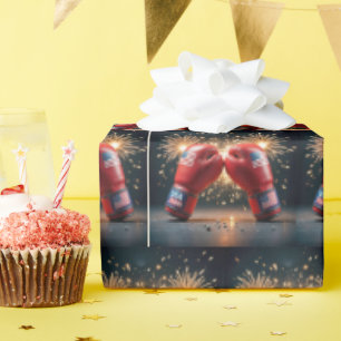 Rode Bokshandschoenen voor de 250ste verjaardag va Cadeaupapier