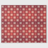 Rode bomen en Snowflakes Patchwork kerst Cadeaupapier (Vlak)