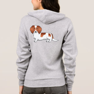 Rode bonte langharige Dachshund Schattige Cartoon  Hoodie