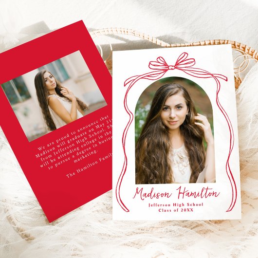  rode boog boog boog foto Afstuderen Aankondiging