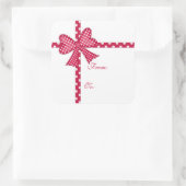 Rode Boog en Lint Gift Label Sticker (Tas)