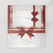 Rode Boog Goud Witte Glans Kerst Huwelijk (Buitenkant ongevouwen)