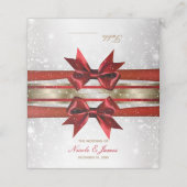 Rode Boog Goud Witte Glitter Kerst Bruiloft Plaats (Buitenkant ongevouwen)