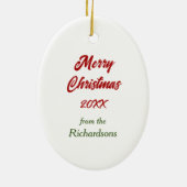 Rode Boog Grote Pyreneeën Hond Kerstmis Keramisch Ornament (Achterkant)