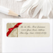 Rode Boog, Kant en Burlap Rustiek Land Etiket (Insitu)