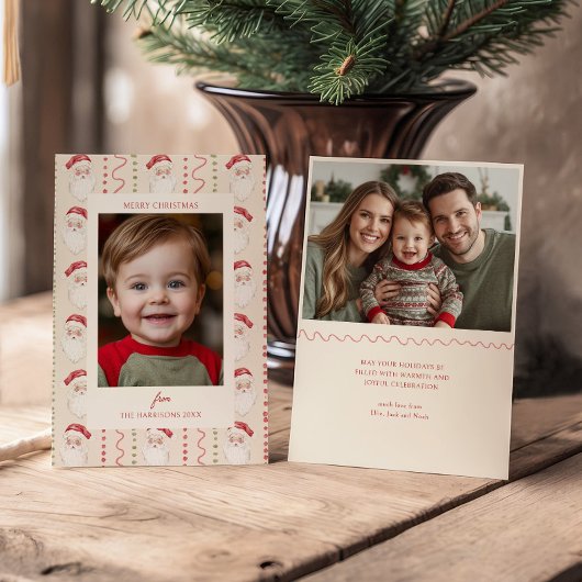 Rode boog kerstkrans foto feestdagenkaart
