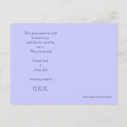 Rode Boom op Perwinkle Bruiloft Bewaar de datum Aankondigingskaart (Achterkant)