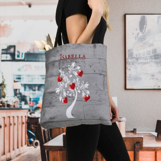 Rode boom van de Gepersonaliseerde Canvas tas van