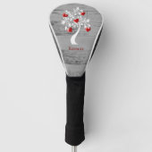 Rode boom van het hart Gepersonaliseerd Golfhoofd Golfheadcover (Voorkant)
