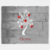 Rode boom van het hart Persoonlijke ventilatorbak Fleece Deken (Voorkant (Horizontaal))