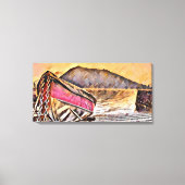 Rode boot canvas afdruk (Voorkant)