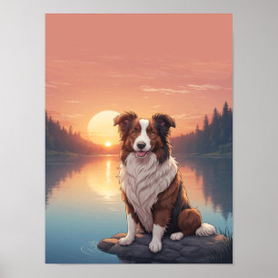Rode Border Collie Poster
