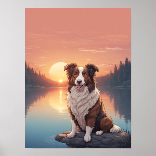 Rode Border Collie Poster (Voorkant)