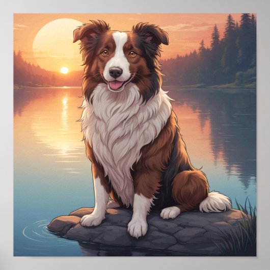 Rode Border Collie Poster (Voorkant)