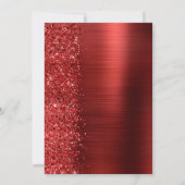 Rode Borstel Metaal Glitter Script Trouw Kaart (Achterkant)