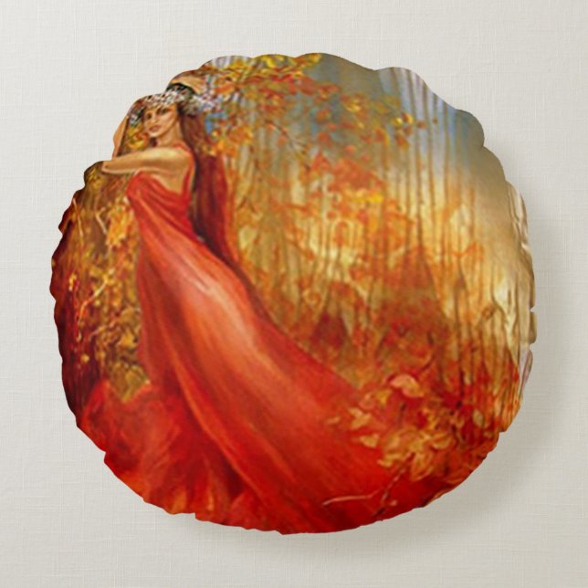 Rode bossen rond kussen (Voorkant)