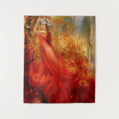 Rode bossen wandkleed (Voorkant)