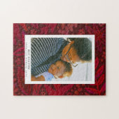 Rode botanische Lijst Moederdag Legpuzzel (Horizontaal)