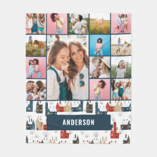 Rode botanische moderne minimale pampas 15 foto's fleece deken