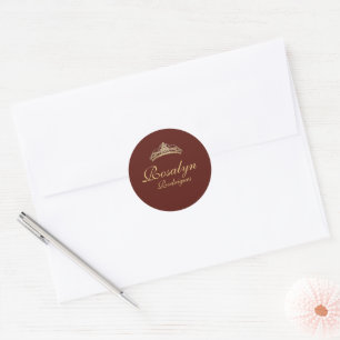 Rode Bourgogne en Luxe Quinceanera Goud Ronde Sticker