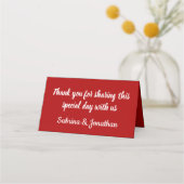 Rode Bourgogne & Wit Dank u bruiloft (Voorkant)