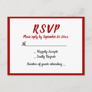 Rode Bourgondië RSVP WEdding Party Herfst Land Uitnodiging Briefkaart