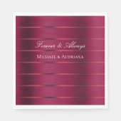 Rode Bourgondische lint bruiloft Vrijgezellenfeest Servet (Voorkant)