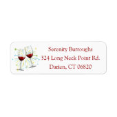 Rode Bourgondische wijn Champagne glazen bruiloft Etiket (Voorkant)