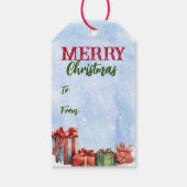 Rode Bow Siberische Husky Hond Kerstboom Cadeaulabel (Achterkant)