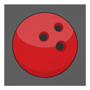 Rode bowlingbal perfect poster