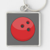 Rode bowlingbal sleutelhanger (Voorkant)