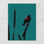 Rode bramen en kattenstaarten briefkaart (Voorkant)