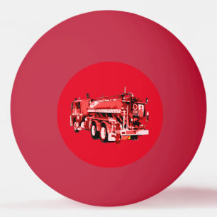 rode brandmotor olieverf, pingpongballen