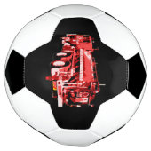 rode brandmotor olieverf, voetbal (Gedraaid)