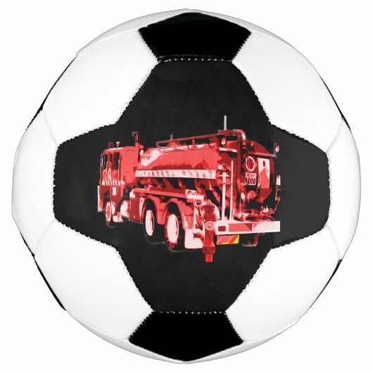 rode brandmotor olieverf, voetbal (Voorkant)