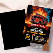 Rode brandweerman verjaardagsjongen kaart