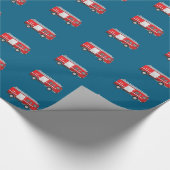 rode brandweerwagen cadeaupapier (Hoek)