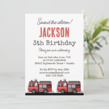 Rode brandweerwagen feestdecoratie | Aangepaste ki