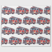 Rode brandweerwagen's cadeaupapier (Vlak)