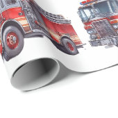 Rode brandweerwagen's cadeaupapier (Rol Hoek)