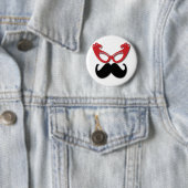 rode bril met snor ronde button 5,7 cm (In situ)