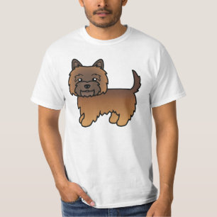 Rode brindle Cairn Terrier Hond Karikatuur Kunstwe T-shirt