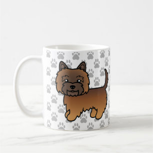 Rode Brindle Cairn Terrier Honden Illustratie & Po Koffiemok
