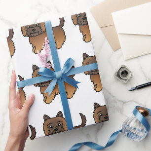 Rode brindle Cairn Terrier Leuke Cartoon Hond Patr Cadeaupapier