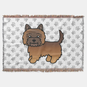 Rode brindle Cairn Terrier Schattige Cartoon Hond Deken