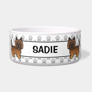 Rode Brindle Cairn Terrier Schattige Cartoon Hond Voerbakje