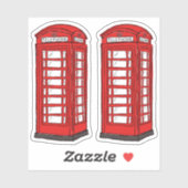 Rode Britse telefooncel cabines Sticker (Vel)
